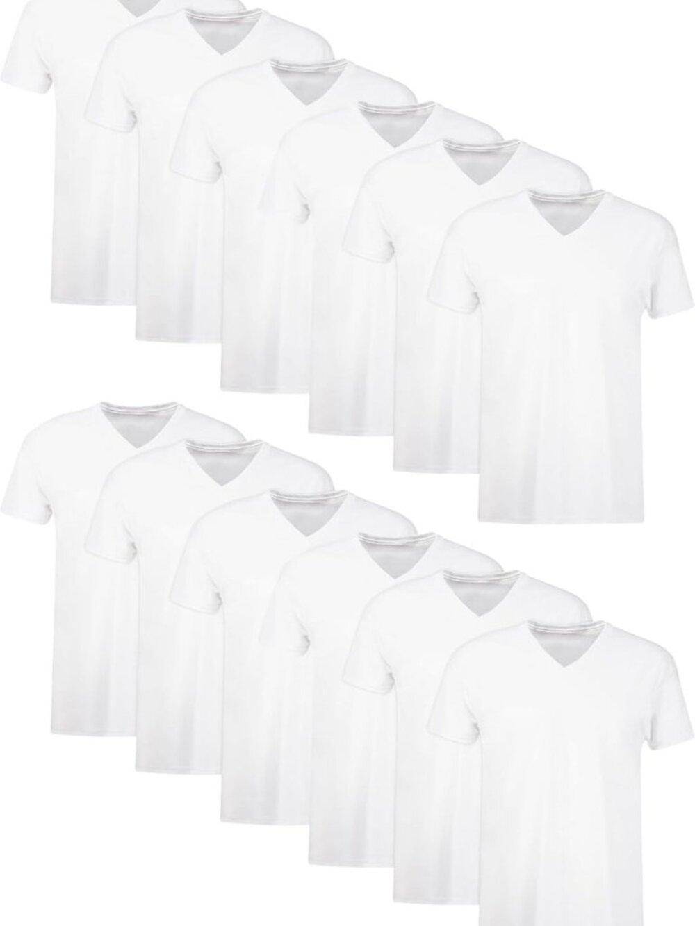 Men's V-Neck Cotton Undershirts - Moisture-Wicking, Odor Control, Multi-Pack
